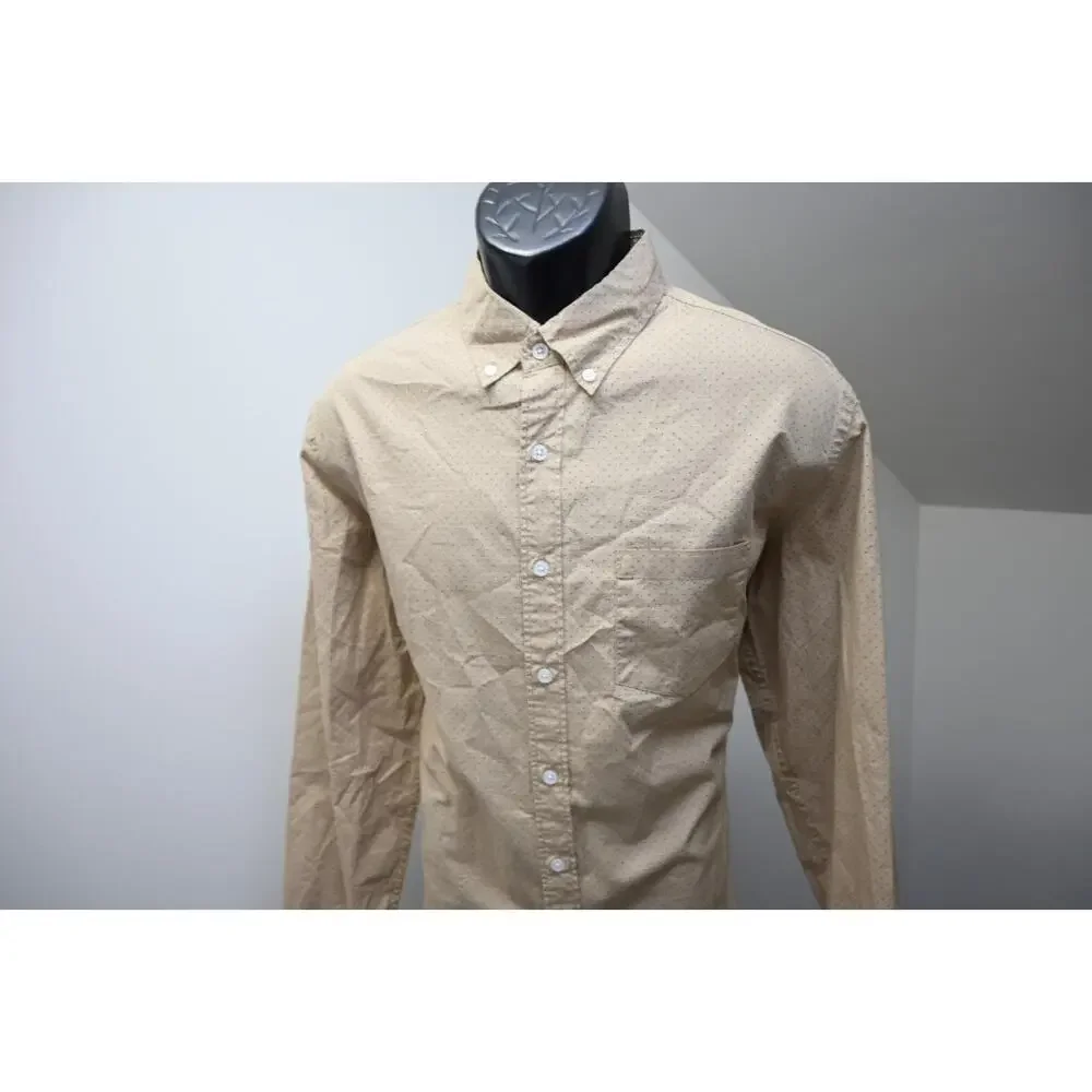 J Crew Flex Dress Shirt Brown Spotted Casual Button Up Mens Sz‎ Large